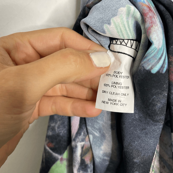 Hunter Bell Printed Harrison MIDI Floral Dress blue crepe abstract women's us 0 - Picture 8 of 9